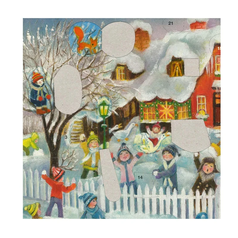 Advent calendar “Snowball Fight in Front of the House”