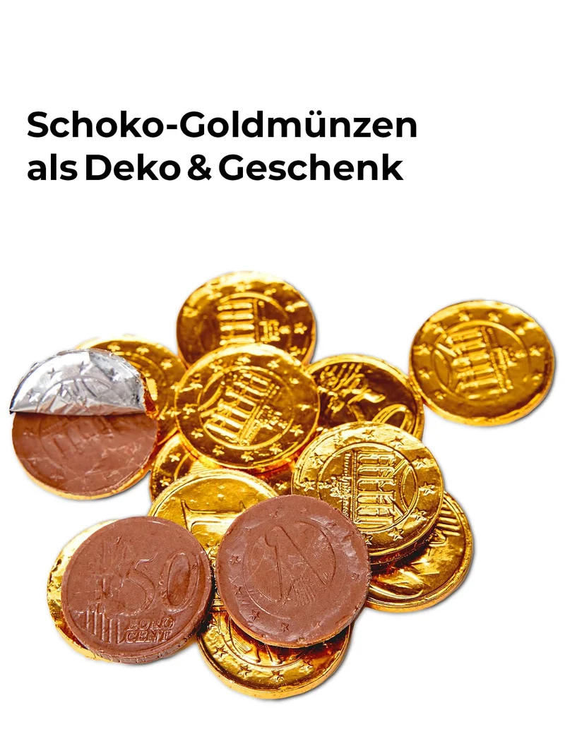 Schoko-Goldtaler 200 Stück – ideal für Schatzsuchen & Karneval