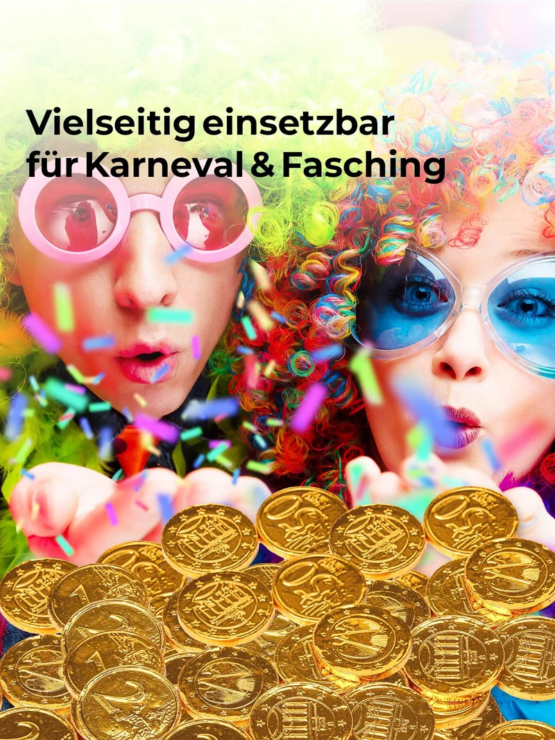 Schoko-Goldtaler 200 Stück – ideal für Schatzsuchen & Karneval