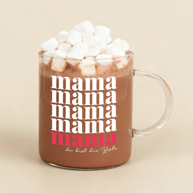 Glastasse für Mama personalisiert mit Wunschtext | Teeglas als Geschenk zum Muttertag