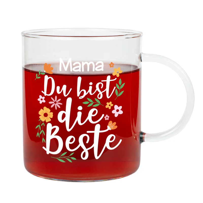 Personalisiertes Teeglas 'Du bist die Beste' | Tasse aus Glas als Geschenk zum Muttertag