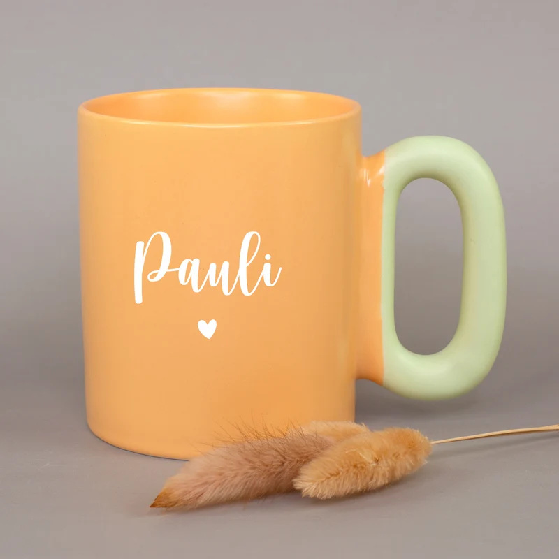 Personalisierte Tasse mit Name & Herz Motiv | Bunter Porzellan Kaffeebecher von Ritzenhoff & Breker
