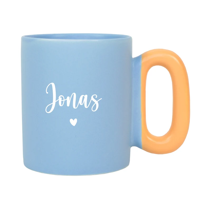 Personalisierte Tasse mit Name & Herz Motiv | Bunter Porzellan Kaffeebecher von Ritzenhoff & Breker