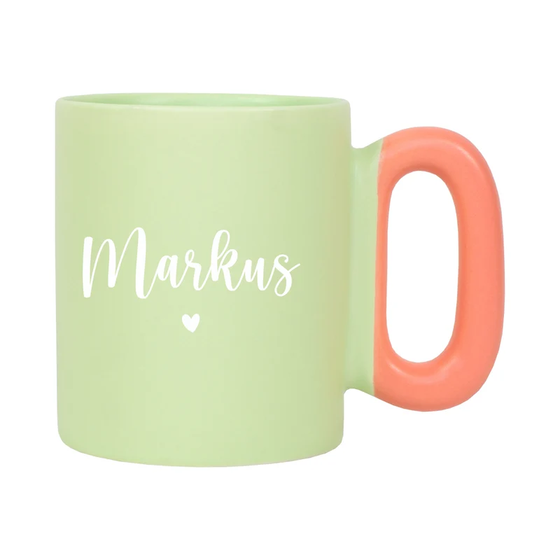 Personalisierte Tasse mit Name & Herz Motiv | Bunter Porzellan Kaffeebecher von Ritzenhoff & Breker
