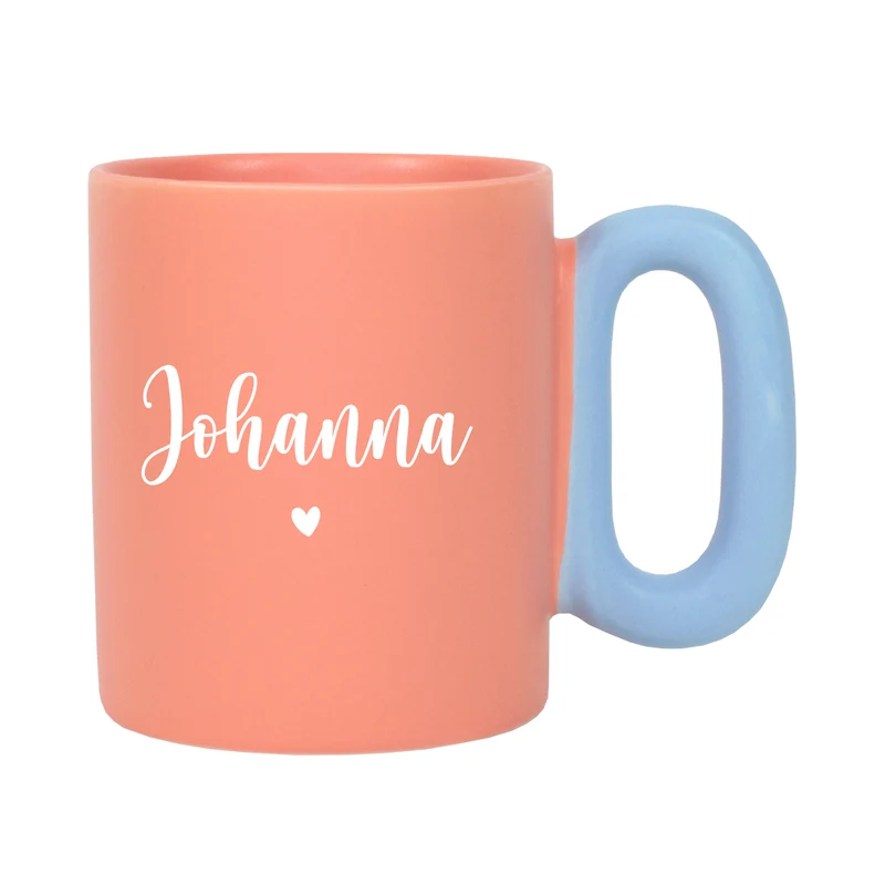 Personalisierte Tasse mit Name & Herz Motiv | Bunter Porzellan Kaffeebecher von Ritzenhoff & Breker