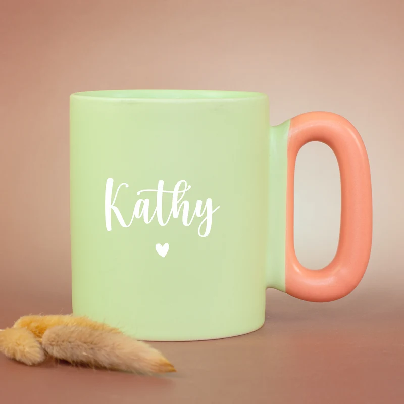 Personalisierte Tasse mit Name & Herz Motiv | Bunter Porzellan Kaffeebecher von Ritzenhoff & Breker