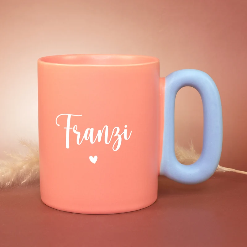 Personalisierte Tasse mit Name & Herz Motiv | Bunter Porzellan Kaffeebecher von Ritzenhoff & Breker