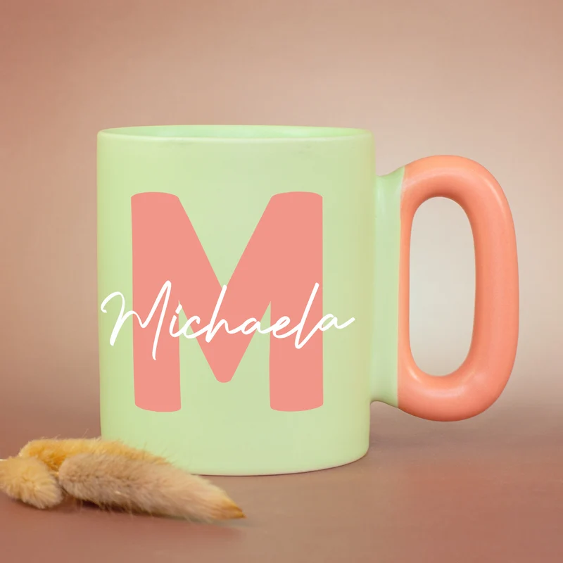 Personalisierte Tasse mit Initiale & Name | Bunter Porzellan Kaffeebecher von Ritzenhoff & Breker