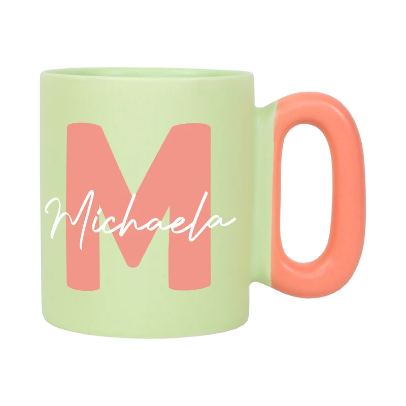 Personalisierte Tasse mit Initiale & Name | Bunter Porzellan Kaffeebecher von Ritzenhoff & Breker