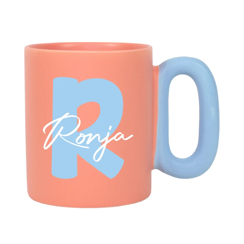 Personalisierte Tasse mit Initiale & Name | Bunter Porzellan Kaffeebecher von Ritzenhoff & Breker