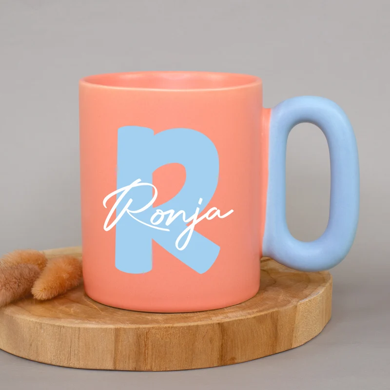 Personalisierte Tasse mit Initiale & Name | Bunter Porzellan Kaffeebecher von Ritzenhoff & Breker