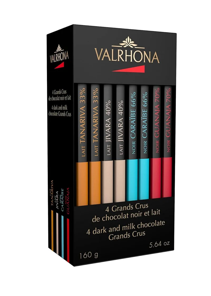 Valrhona - 8 Riegel mit Dunkle Schokolade und Milchschokolade 160g