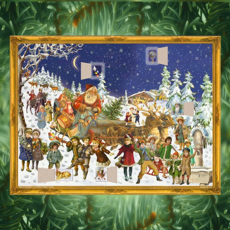 Advent calendar “Santa Claus in His Reindeer Sleigh”