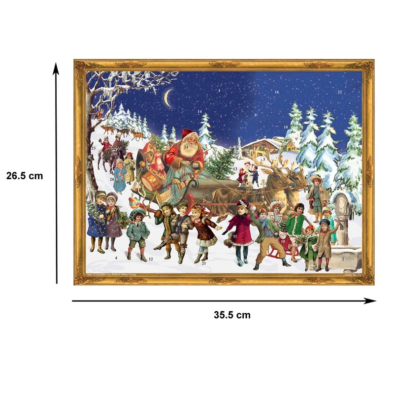 Advent calendar “Santa Claus in His Reindeer Sleigh”