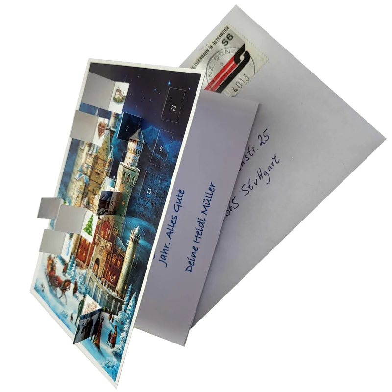 Postcard Advent calendar “Neuschwanstein Castle”
