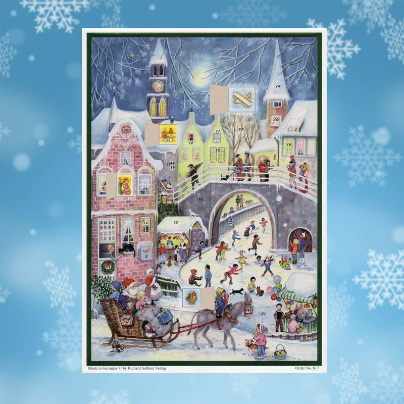 A4 Advent calendar “Bustling Activity at the Bridge”