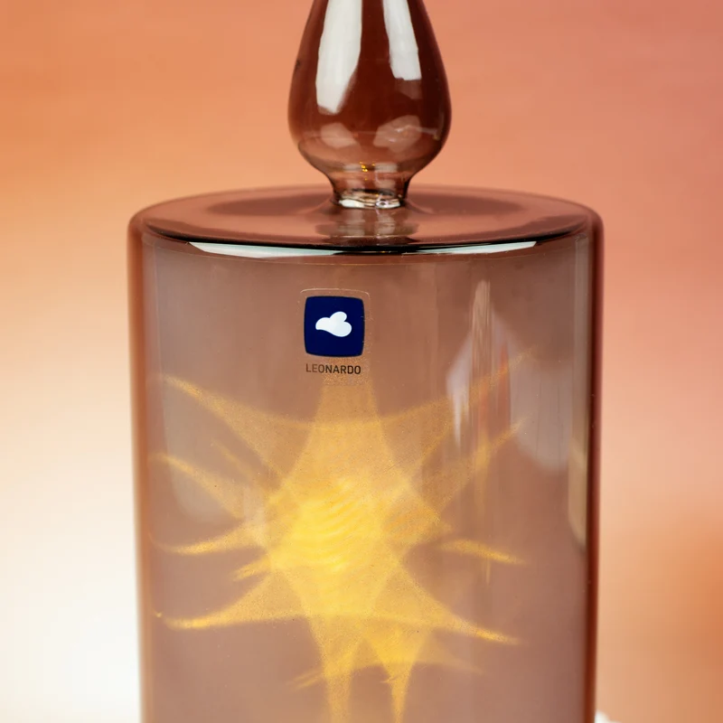 Personalisierte LED Glaskerze von Leonardo 'Wundervolle Weihnachten' mit Wunschtext und Timerfunktion