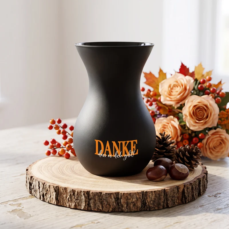 Personalisierte Ritzenhoff Vase als Dankeschön mit eigenem Text | 3 Farben zur Auswahl