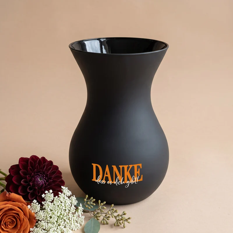 Personalisierte Ritzenhoff Vase als Dankeschön mit eigenem Text | 3 Farben zur Auswahl