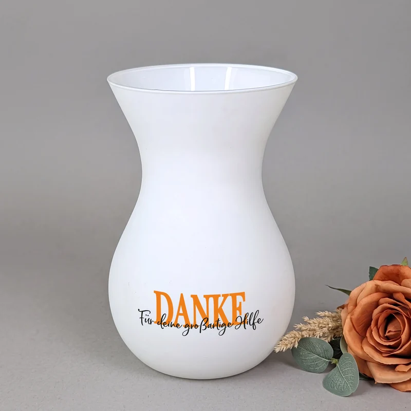 Personalisierte Ritzenhoff Vase als Dankeschön mit eigenem Text | 3 Farben zur Auswahl