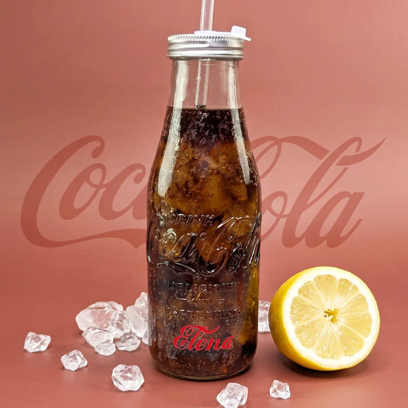 Coca-Cola Trinkflasche aus Glas personalisiert mit Name | Retro Design