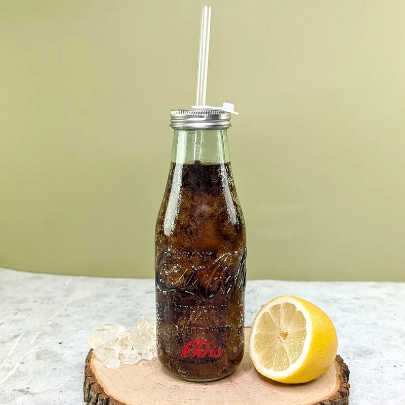 Coca-Cola Trinkflasche aus Glas personalisiert mit Name | Retro Design