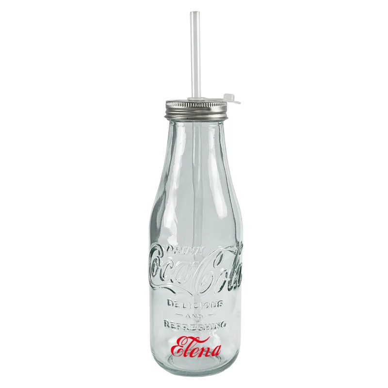 Coca-Cola Trinkflasche aus Glas personalisiert mit Name | Retro Design