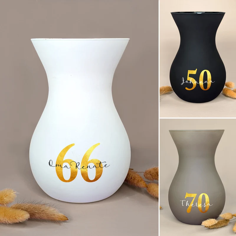 Ritzenhoff Vase zum Geburtstag personalisiert mit Name & Alter | 3 Farben zur Auswahl