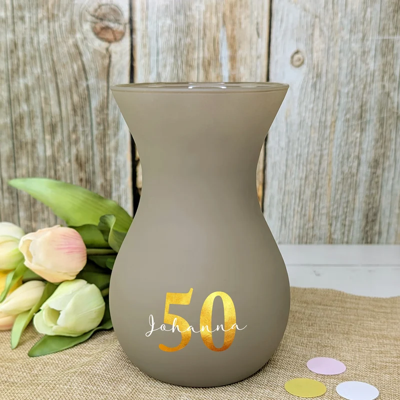 Ritzenhoff Vase zum Geburtstag personalisiert mit Name & Alter | 3 Farben zur Auswahl