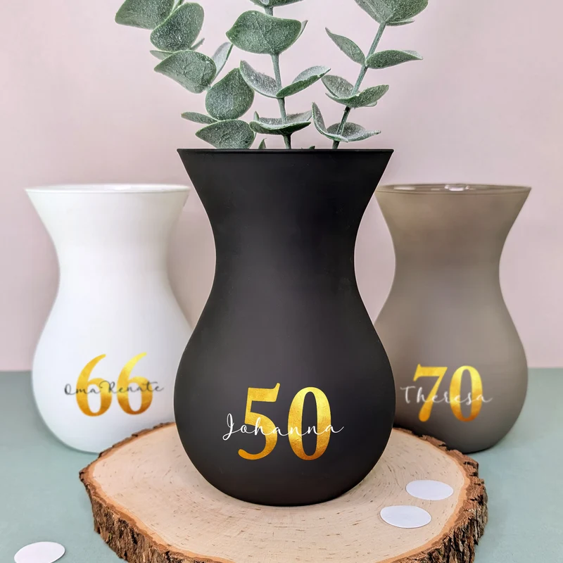 Ritzenhoff Vase zum Geburtstag personalisiert mit Name & Alter | 3 Farben zur Auswahl