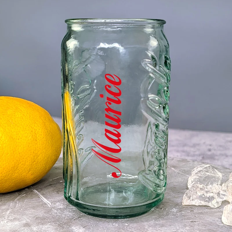 Personalisiertes Coca-Cola Glas mit Name | Retro Design in Dosenform