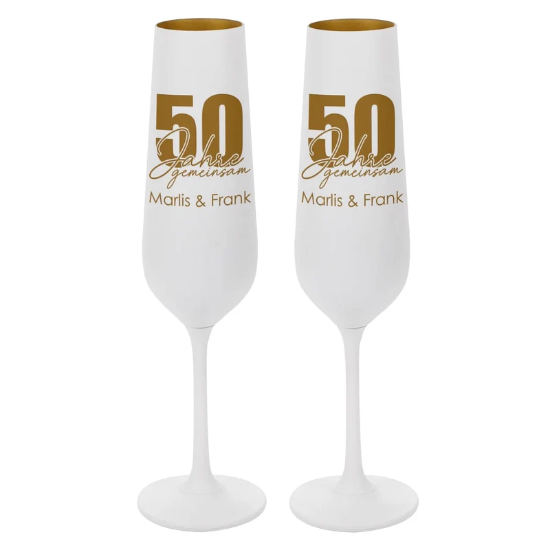50 Jahre gemeinsam - Edle Sektgläser zur goldenen Hochzeit