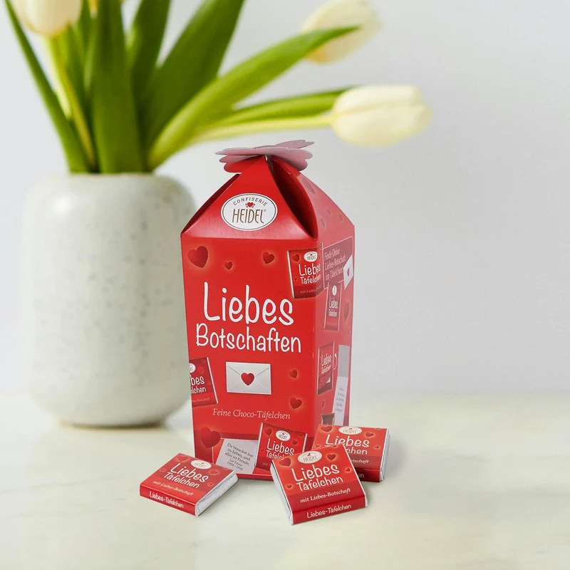 Heidel Liebesbotschaften Vollmilchschokolade Täfelchen 75g