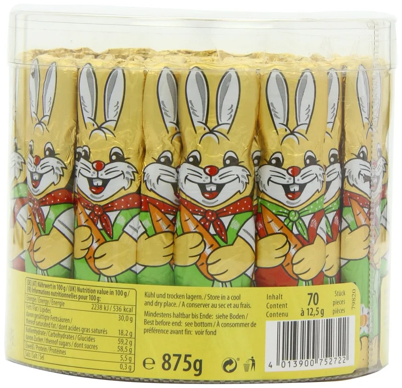 Riegelein Massiv-Osterhasen 70x12,5g