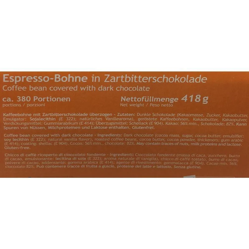 HELLMA Espresso-Bohnen in Zartbitterschokolade, im Karton (380 Stück)