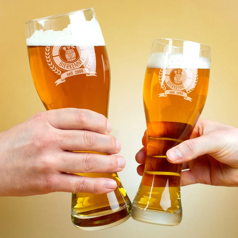 Personalisiertes Leonardo Weizen-Bierglas Bierkenner in zwei Größen