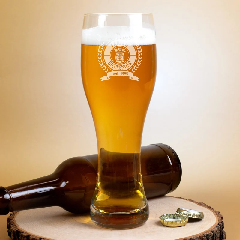 Personalisiertes Leonardo Weizen-Bierglas Bierkenner in zwei Größen