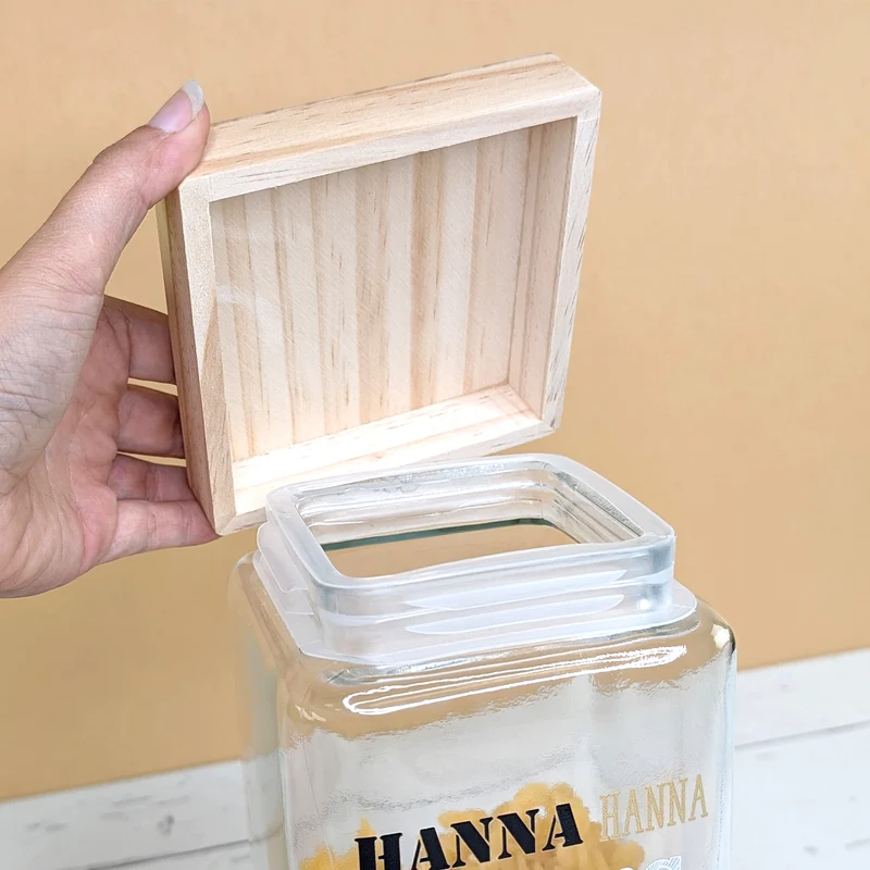 Vorratsglas mit Bambusdeckel & Name personalisiert als Geldgeschenk | Keksdose für Naschkatzen