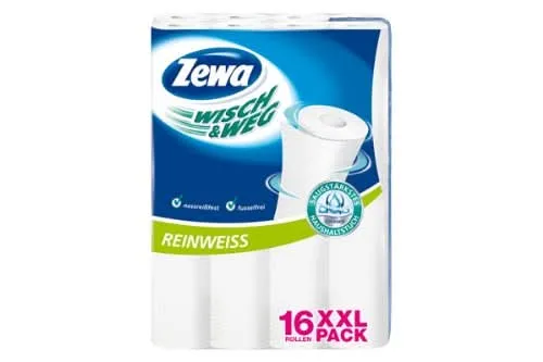 Zewa Wisch und Weg Haushaltstücher Reinweiss 16er Pack