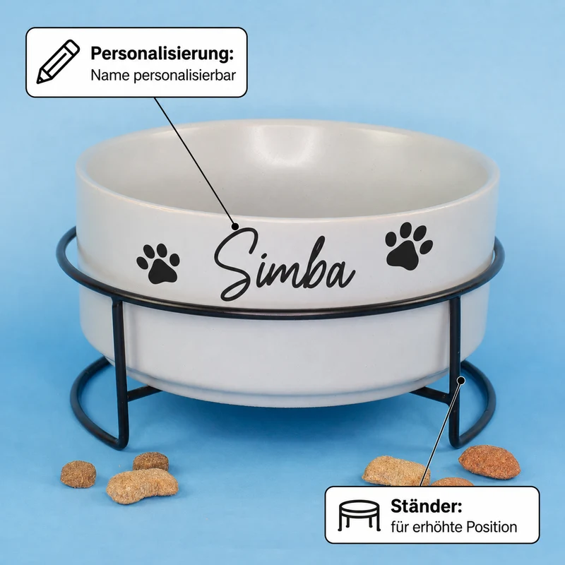 Fressnapf für Hunde & Katzen personalisiert mit Name | Hundenapf von Ritzenhoff & Breker 880ml