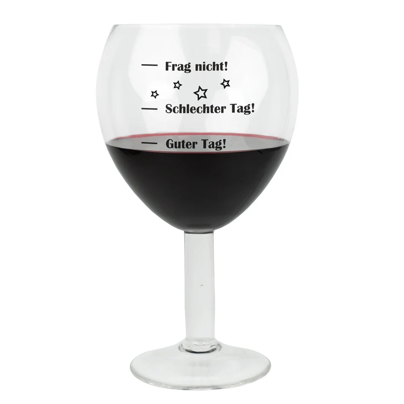 XXXL Weinglas 3 Liter mit Stimmungsbarometer | Lustiger Scherzartikel für Weinliebhaber als Geschenk
