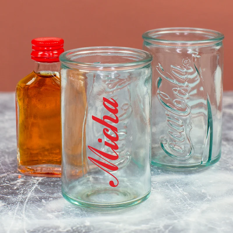Coca Cola Schnapsglas individuell personalisiert | Shot Glas im Mini Retro Coladose Design