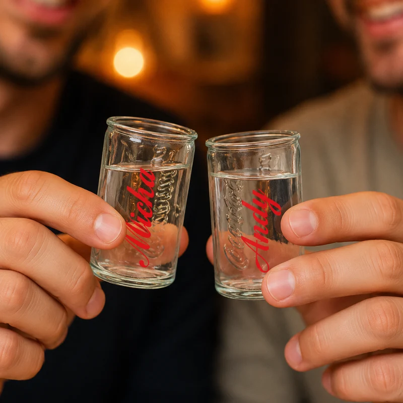 Coca Cola Schnapsglas individuell personalisiert | Shot Glas im Mini Retro Coladose Design