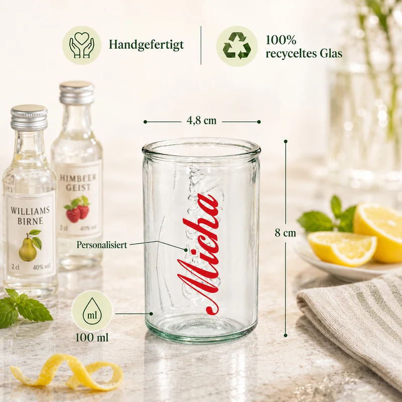 Coca Cola Schnapsglas individuell personalisiert | Shot Glas im Mini Retro Coladose Design