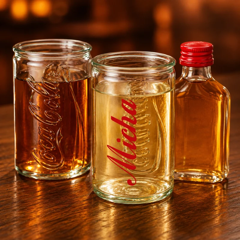 Coca Cola Schnapsglas individuell personalisiert | Shot Glas im Mini Retro Coladose Design