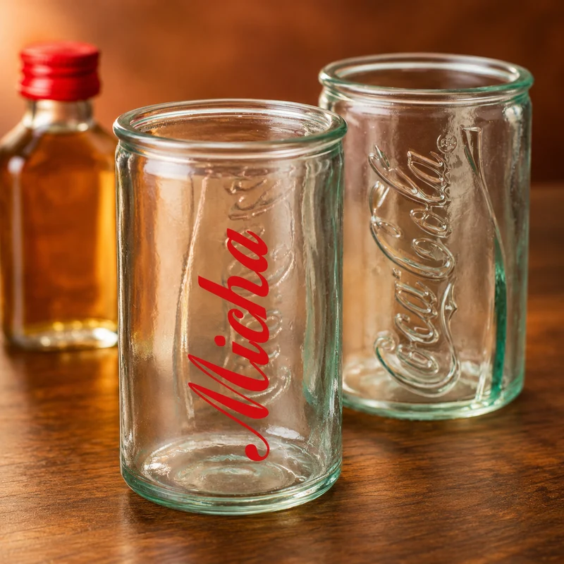 Coca Cola Schnapsglas individuell personalisiert | Shot Glas im Mini Retro Coladose Design
