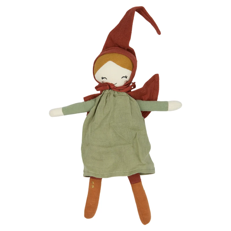 Weihnachts-Elf Kuschelpuppe 30 cm, Bio Baumwolle