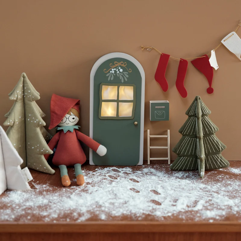 Weihnachts-Elf Kuschelpuppe 30 cm, Bio Baumwolle