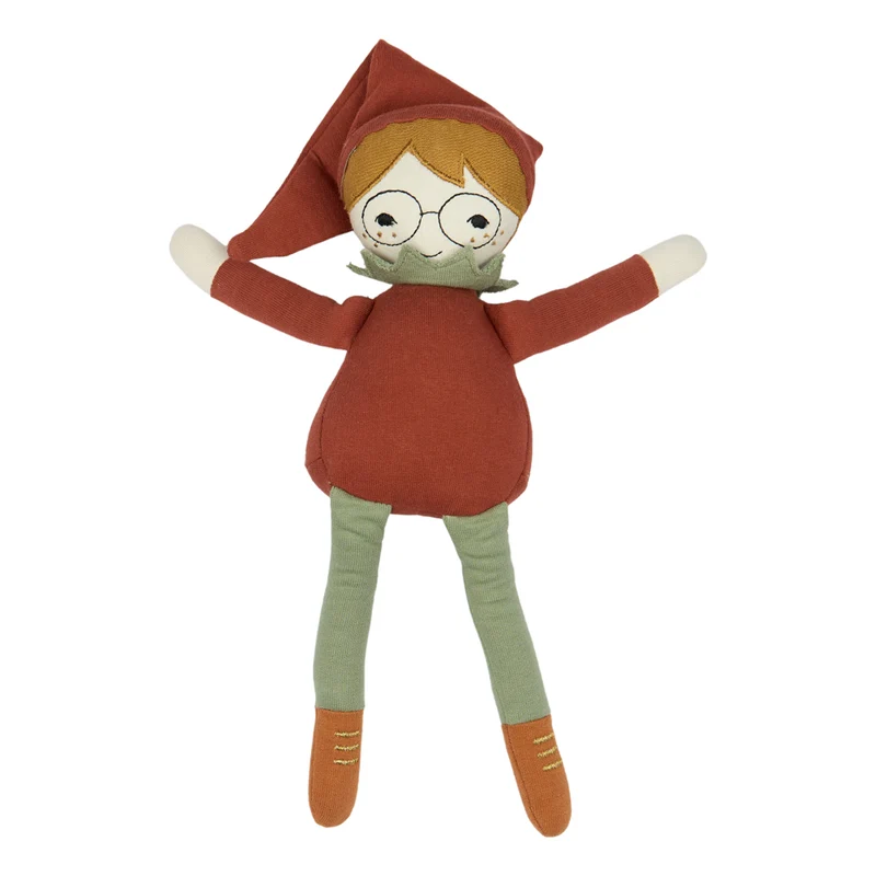 Weihnachts-Elf Kuschelpuppe 30 cm, Bio Baumwolle