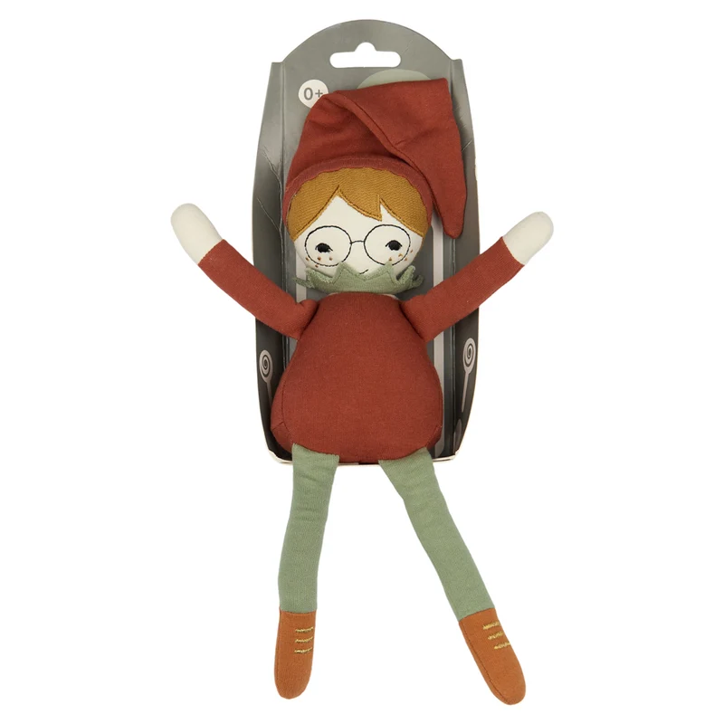 Weihnachts-Elf Kuschelpuppe 30 cm, Bio Baumwolle